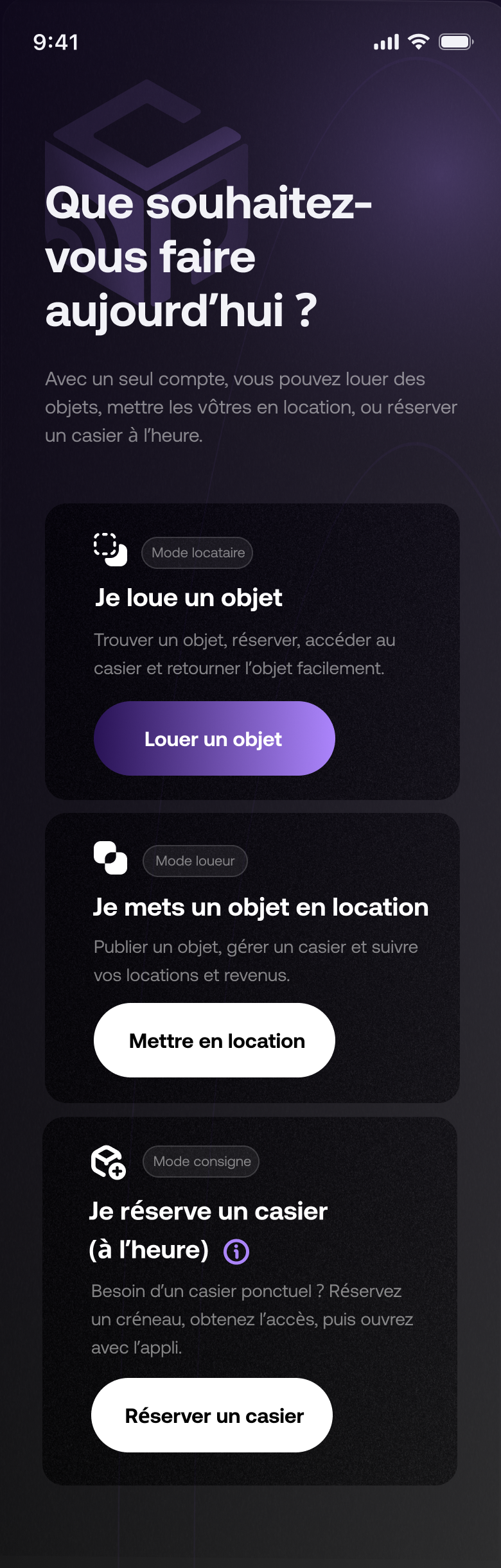 Choisir un mode dans Yakloué
